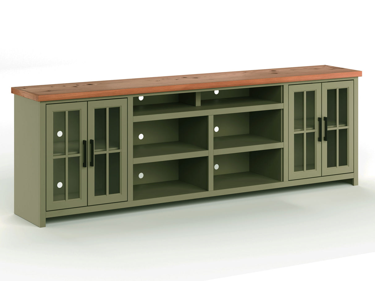 Vineyard - 96" TV Stand - Sage Green / Fruitwood