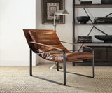 Quoba - Sillón decorativo - Piel de grano superior color cacao