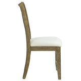 Karsen - Silla lateral (juego de 2) - Lino beige y acabado roble rústico