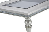 Melrose Plaza - Upholstered Dining Table With Glass Insert - Dove
