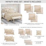 Infinity - 10-Piece King Duvet Set - Gold