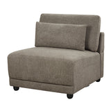 Rylie - Sillón Modular sin Brazos con Almohada - Gris Oscuro