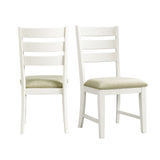 Park Creek - Silla de comedor con respaldo de escalera (Juego de 2) - Acabado blanco rústico