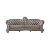 Dresden - 43" Sofa With 5 Pillows - Synthetic Leather & Vintage Bone White