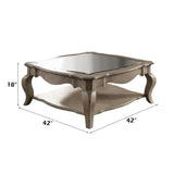Chelmsford - Coffee Table - Clear Glass & Antique Taupe