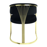 Fallon - Silla auxiliar (juego de 2) - Terciopelo negro y dorado espejado