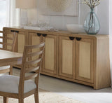 Escape - 90" Console With Reversible Panel Doors - Glazed Natural Oak Natural Cane
