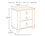 Willowton - Two Drawer Night Stand - Brown / Beige / White
