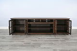98" Media Console With Faux Crystals Electric Fireplace Insert