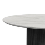 Sylvie - Mesa de comedor redonda con tablero de imitación mármol