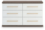 Kendanport - 3 Pc. - Dresser And 2 Nightstands - Brown / White
