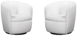 Barolo - 100% Italian Leather Swivel Club Chair (Set of 2)
