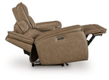 Glencroft - Sofá biplaza reclinable eléctrico con consola / Reposacabezas ajustable - Sahara