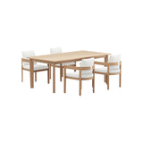 Wesley - 5 Piece Patio Dining Set (Table With 4 Chairs) - Brown / White