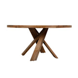 Crossings - Round Dining Table With 4 Upholstered Chairs - Dark Brown & Gray