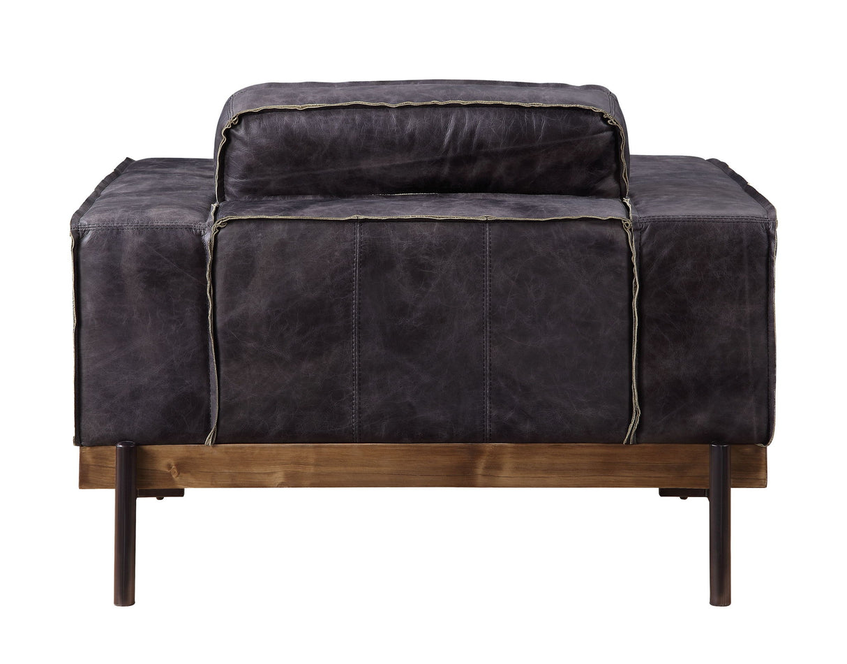 Silchester - Sillón - Piel flor de ébano envejecida