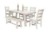 6 Piece Dining Set With Turn Buckle - White Sand