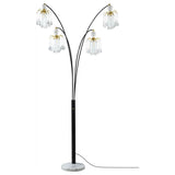 Maisel - Hanging Crystal Arc Tree Floor Lamp - Black