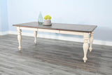 Carriage House - Mesa de comedor rectangular con extensiones Pasadena - Buckskin / Blanco mármol
