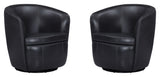Barolo - 100% Italian Leather Swivel Club Chair (Set of 2)