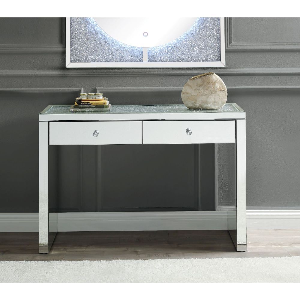 Noralie - Mesa auxiliar - Plata perla - Madera - 81 cm