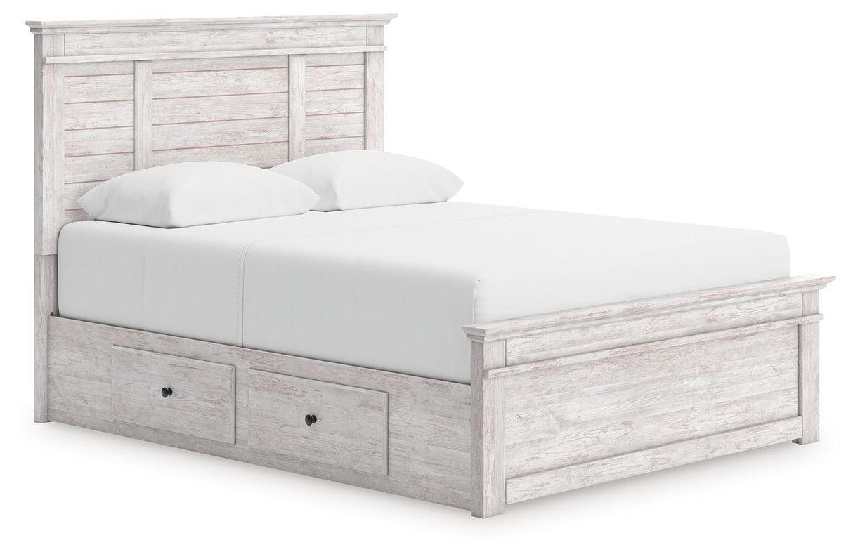 Makidern - Cama con almacenamiento en panel y unidad de almacenamiento bajo la cama