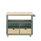 Harper - Carrito de cocina - Natural y verde