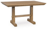 Ridgester - Mesa de comedor alta rectangular - Marrón claro
