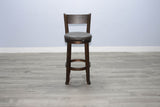 Homestead - 30"H Swivel Barstool, Cushion Seat & Back (Set of 2) - Dark Brown