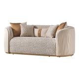 Gineverra - Loveseat - Biscotti / Ivory Gold