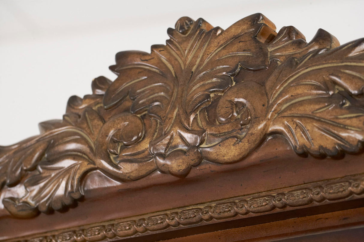 Villa Valencia - Accent Floor Wall Mirror With Storage - Classic Chestnut