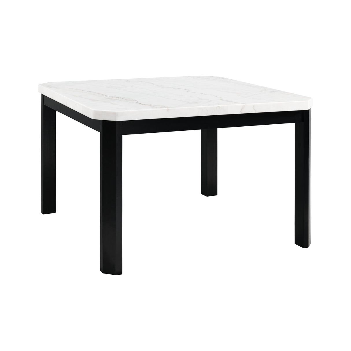 Francesca - Juego de Comedor Cuadrado de Altura de Mostrador de 5 Piezas (Mesa y Cuatro Sillas) - Mármol Blanco