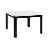 Francesca - Juego de Comedor Cuadrado de Altura de Mostrador de 5 Piezas (Mesa y Cuatro Sillas) - Mármol Blanco