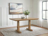 Ridgester - Mesa de comedor alta rectangular - Marrón claro