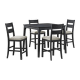 García - Juego de comedor de 5 piezas con mesa y 4 sillas - Negro