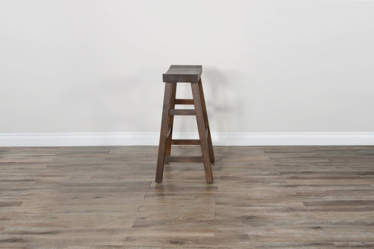 Homestead - 30" Saddle Seat Stool With Wood Seat (Set of 2) - Black Walnut