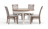 Americana Modern Dining - Round Extendable Dining Table And 4 Upholstered Chairs - Cotton