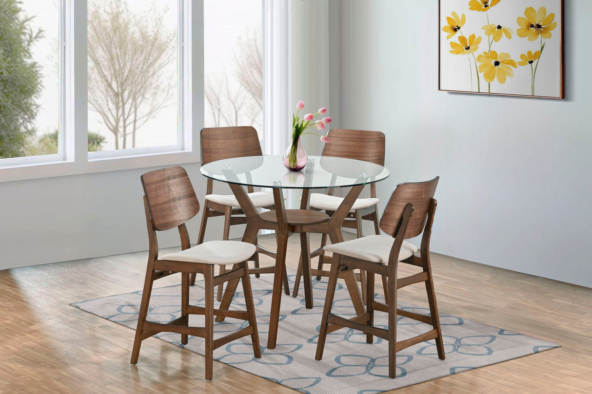 Oscar - Conjunto de mesa de mostrador de vidrio redondo