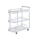 Inyo - Carrito de servicio - Cristal transparente y cromo