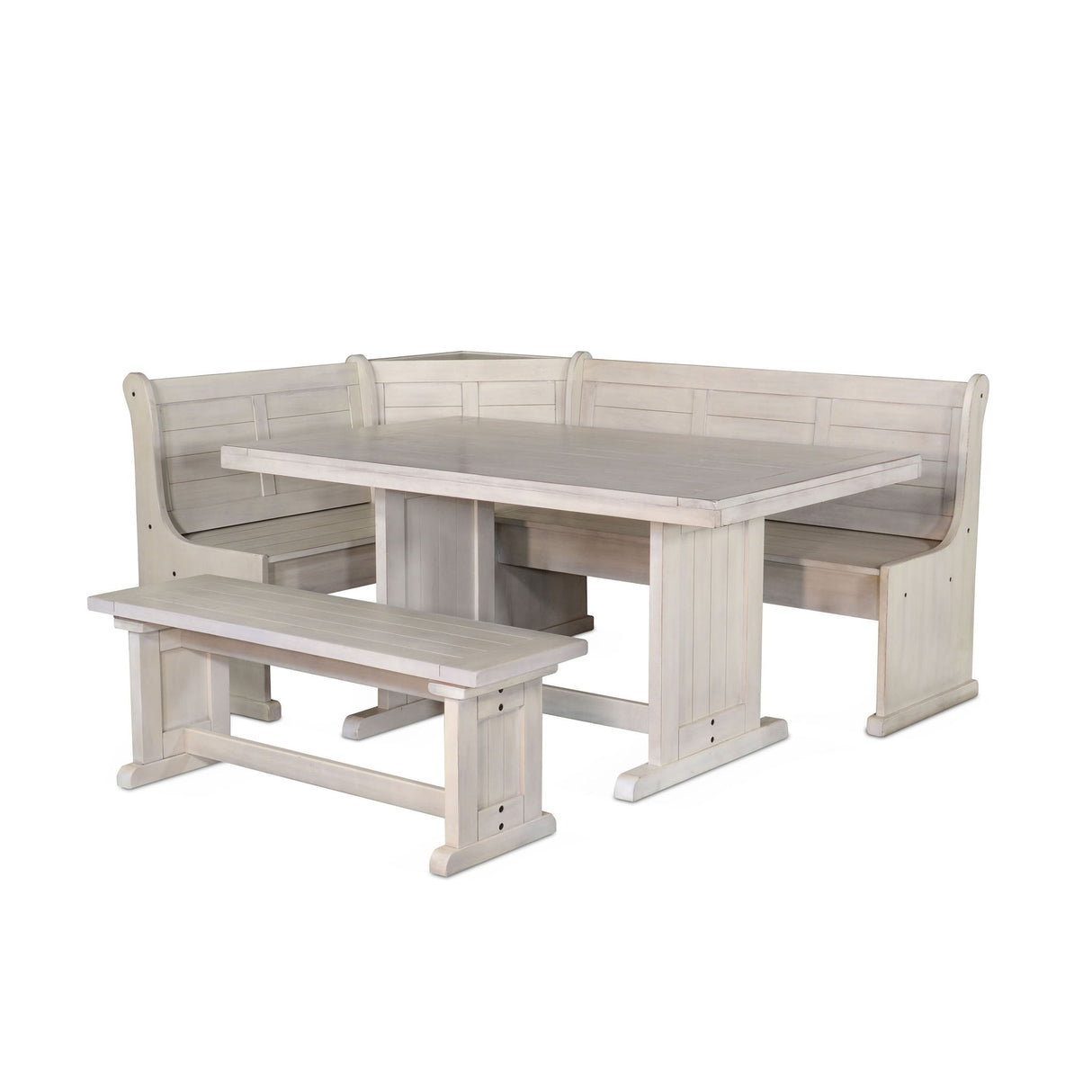 Bayside - Wood Breakfast Nook Dining Set - Marble White