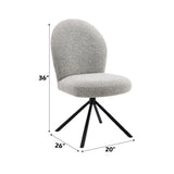 Lawton - Silla Auxiliar Giratoria (Juego de 2) - Boucle Gris y Acabado Negro