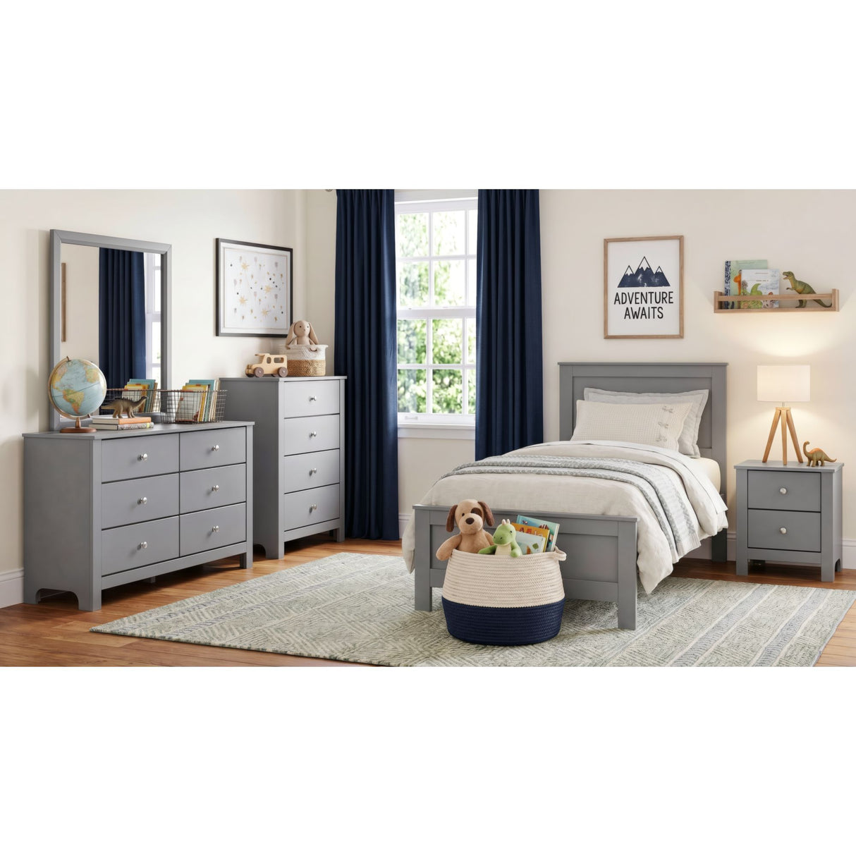 Sami - Mesita de noche juvenil de 2 cajones