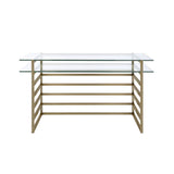 Shona - Escritorio - Oro Antiguo y Vidrio Transparente