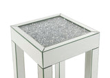 Noralie - Mesa auxiliar con superficie de cristal - Plateado perla - Madera - 24"