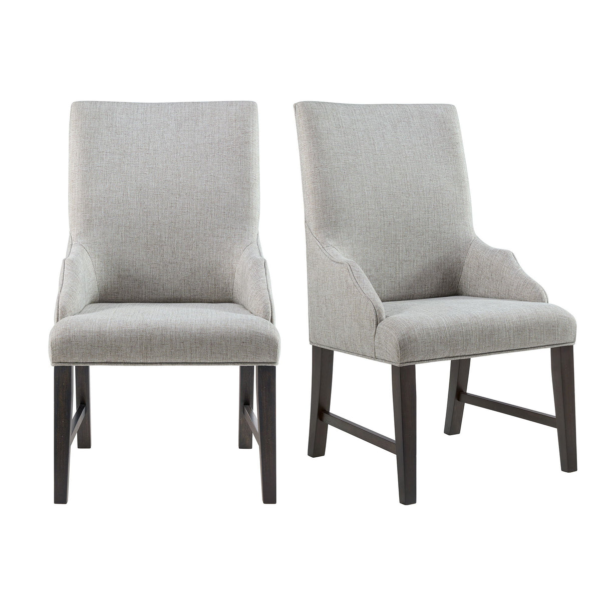 Montrose - Silla de comedor tapizada (Juego de 2) - Espresso / Gris claro