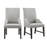 Montrose - Silla de comedor tapizada (Juego de 2) - Espresso / Gris claro
