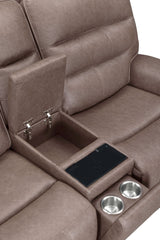 Lawson - Sofá biplaza reclinable Power Zero Gravity Tilt Console P2 - Sydney Brunette