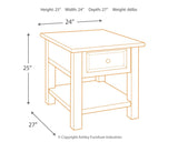 Tyler Creek - Grayish Brown / Black - Rectangular End Table