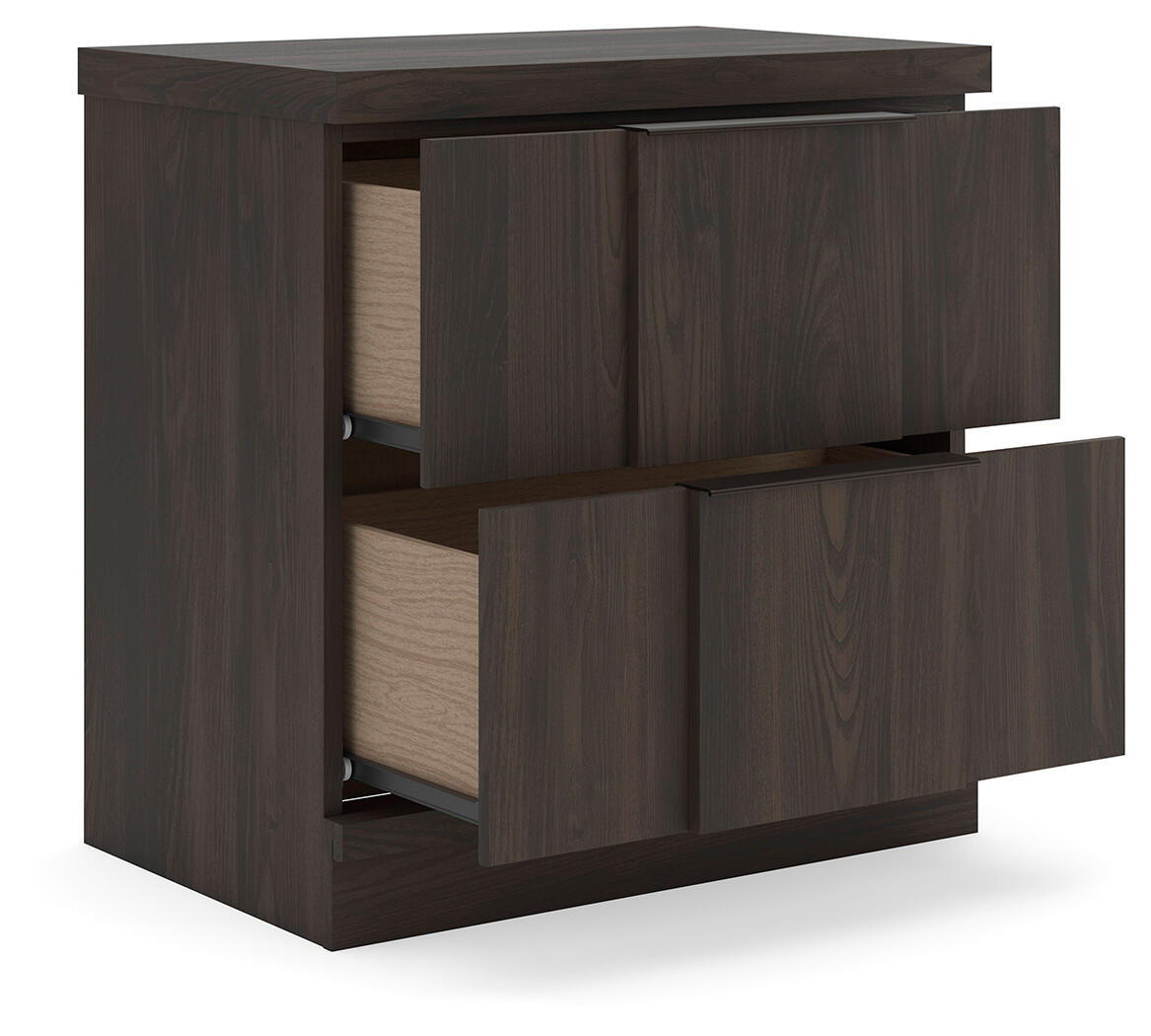 Shaehartin - Two Drawer Night Stand - Dark Brown