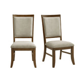Phillipe - Dining Side Chair With Fabric (Set of 2) - Cherry And Gray